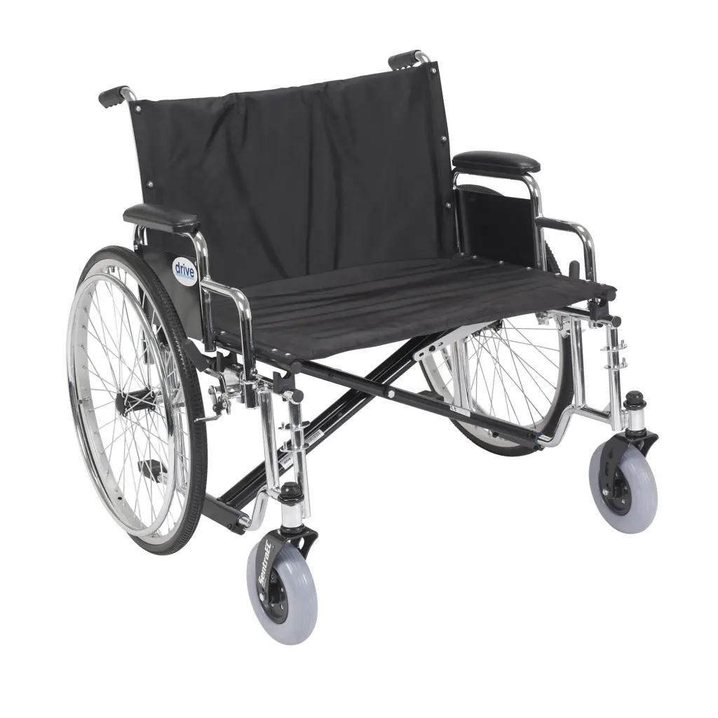 BARIATRIC SENTRA EC, 28" EXTRA WIDE HEAVY-DUTY WHEELCHAIR WITH DETACHABLE DESK ARM