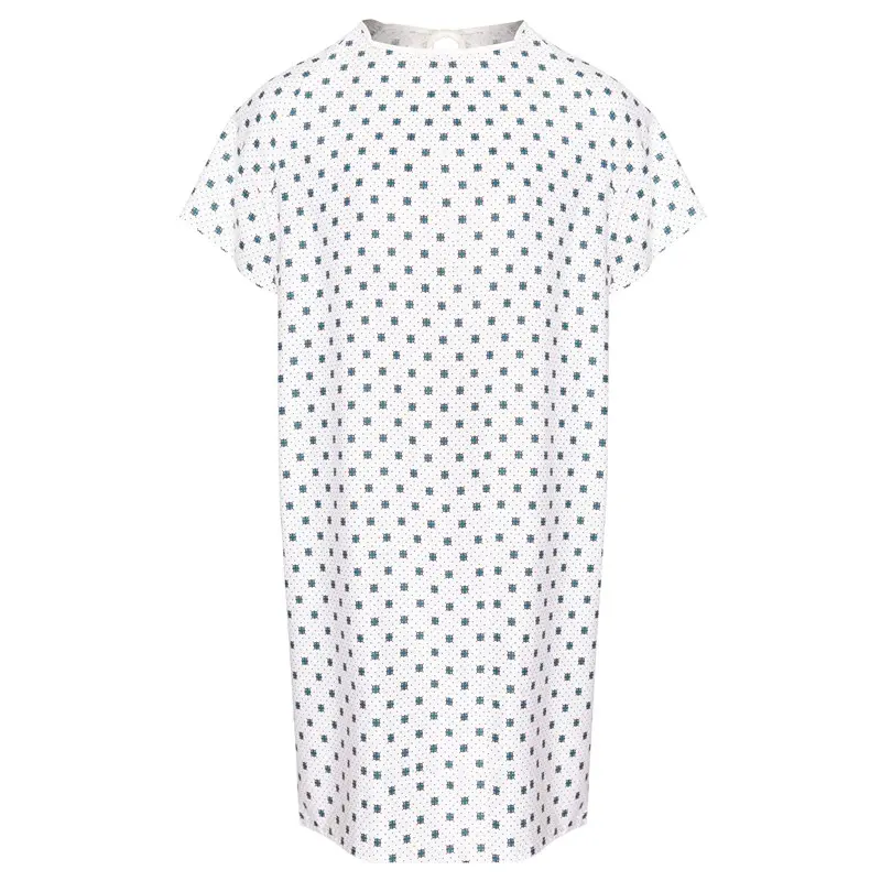 PATIENT GOWN SIZE MEDIUM - 42X52, ANGLED BACK, LAGUNA SQUARE PRINT (PRICE PER DZ) 