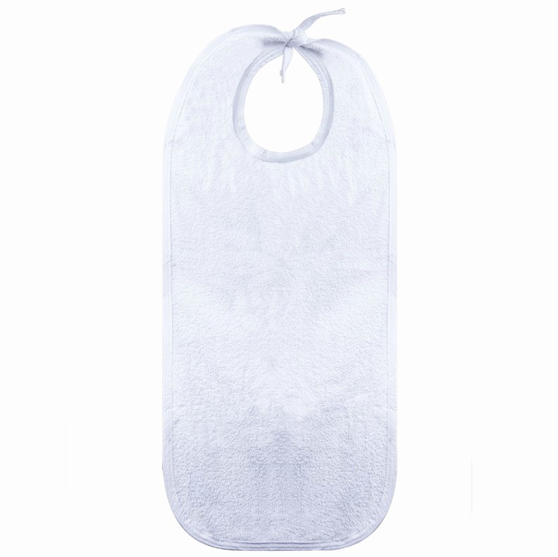 CLOTHING PROTECTOR 18X36" WHITE TERRY EZE TIE CLOSURE (PRICE PER DZ)