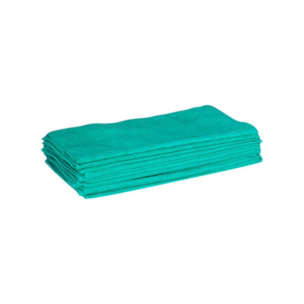 MICROFIBER WIPING CLOTH GREEN, 16X16 39G (PRICE PER 50 PACK)