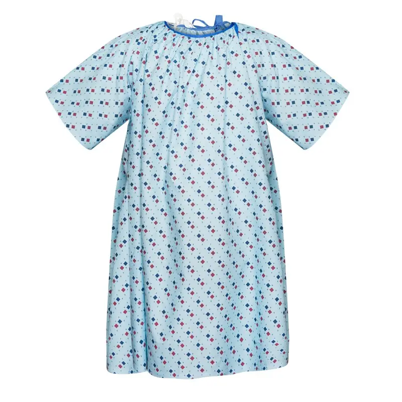 BARIATRIC PATIENT GOWN SIZE 10X #503 49"L WITH A 105" SWEEP, ROYAL/SHIRRED NECKLINE