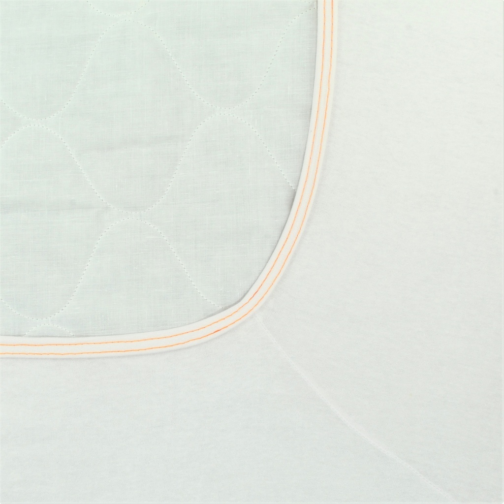 BARIATRIC FITTED KNIT SHEET PREMIUM 42X86X14 28OZ , WHITE W/ PURPLE or ORANGE HEM (PRICE PER DOZEN)  