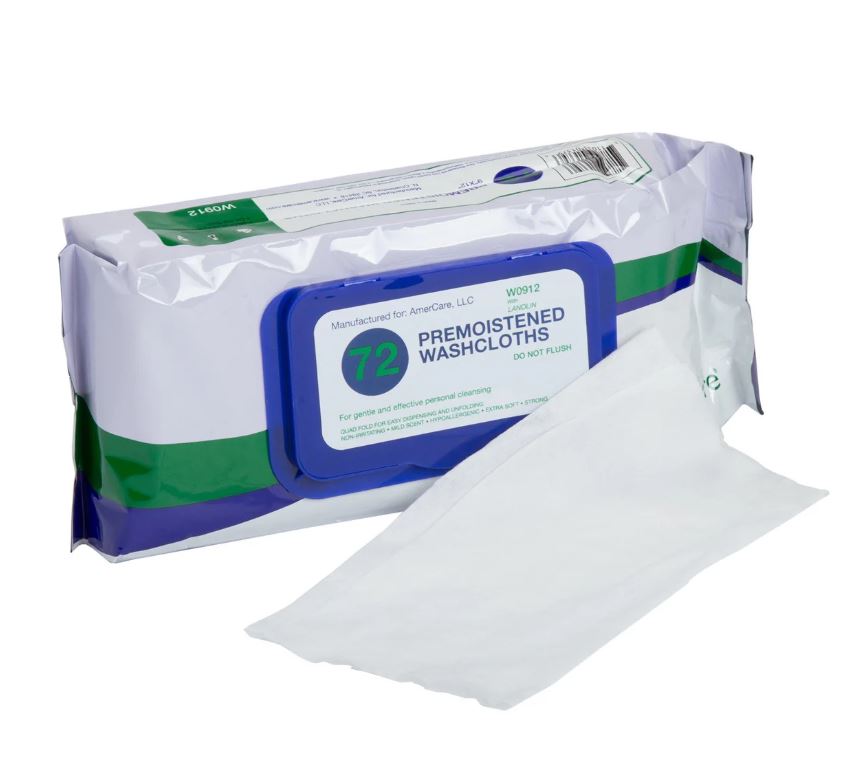 WIPES DISPOSABLE W/ LANOLIN (CASE OF 12 BOXES OF 72 WIPES EACH)