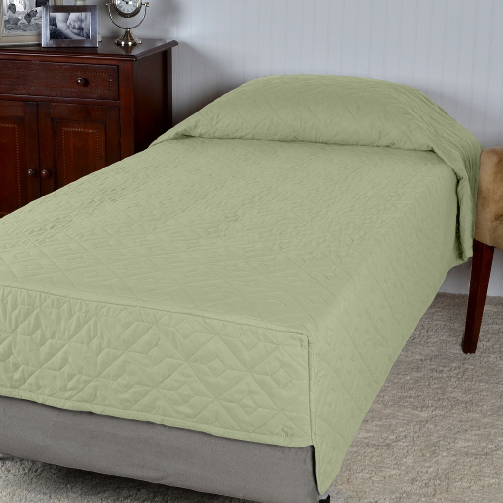 COZY COMFORTER COVERLET LINED W/ FLEECE 37X86X14 - COLOR: SPA GREEN (PRICE PER CASE OF 4)