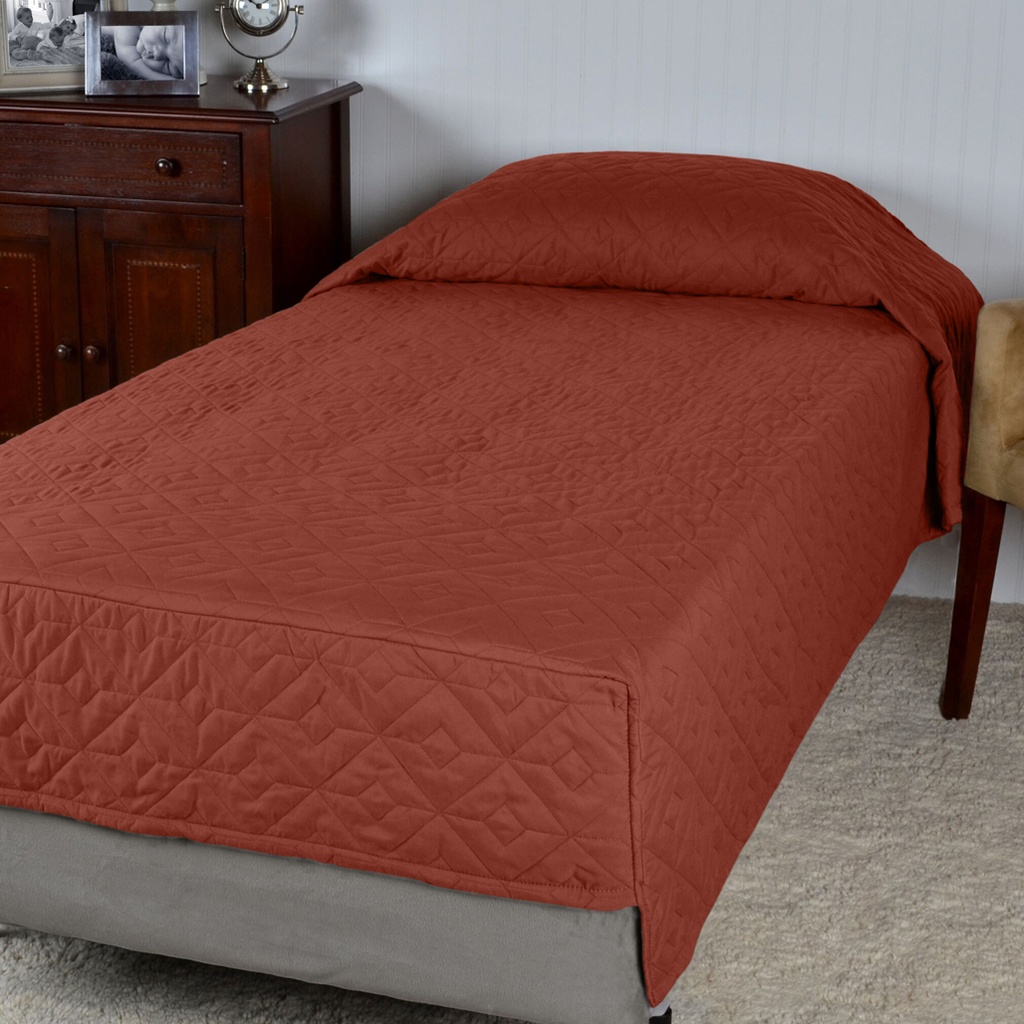 COZY COMFORTER COVERLET LINED W/ FLEECE 37X86X14 - COLOR: NUTMEG (PRICE PER CASE OF 4)