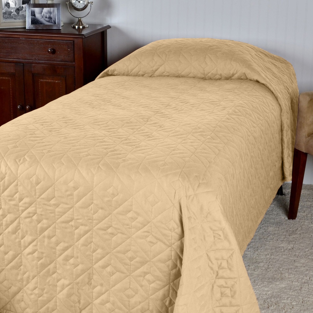 COZY COMFORT BEDSPREAD LINED W/ FLEECE 76X110 - COLOR: ANTIQUE GOLD (PRICE PER CASE OF 4)