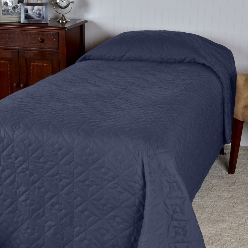 COZY COMFORT BEDSPREAD LINED W/ FLEECE 76X110 - COLOR: NAVY (PRICE PER CASE OF 4)