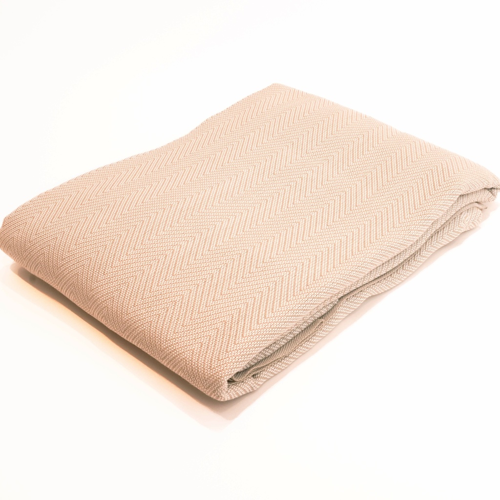 CHEVRON SPREAD BLANKETS, 70"x90",  100% POLYESTER..Color: OAT..Price per Case of 18