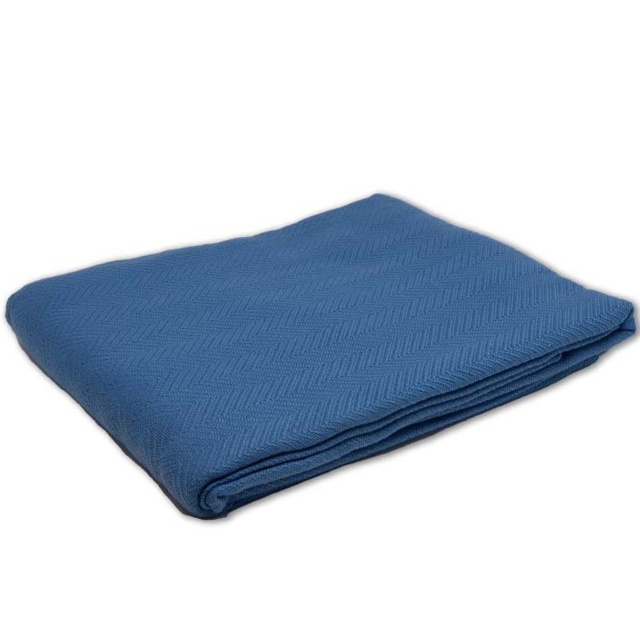 CHEVRON SPREAD BLANKETS, 70"x90",  100% POLYESTER..Color: BLUE..Price per Case of 18 