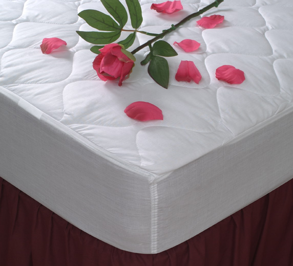 MATTRESS PAD COMFORT QUILTED W/ 12" ELASTIC SKIRT, 36X80 (PRICE PER DOZEN)