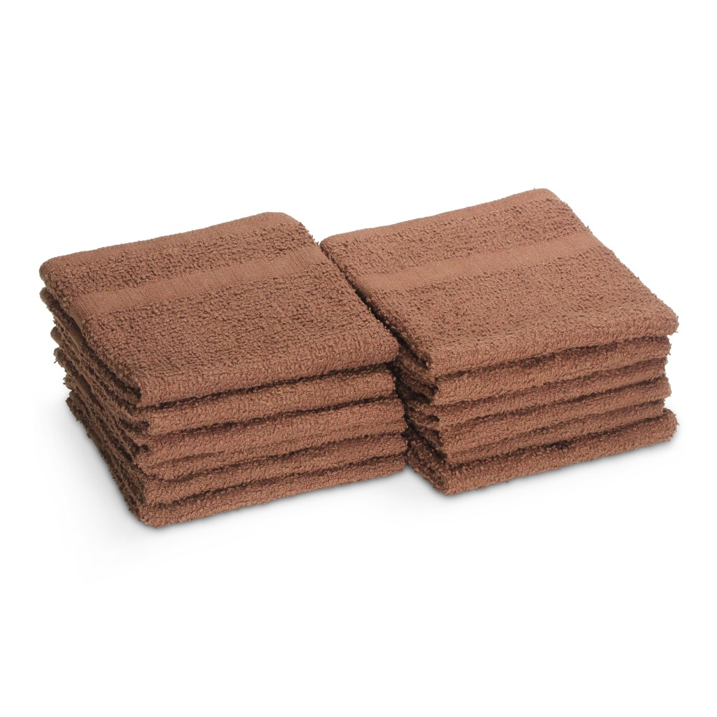 WASHCLOTH BROWN 12X12 0.75LB 