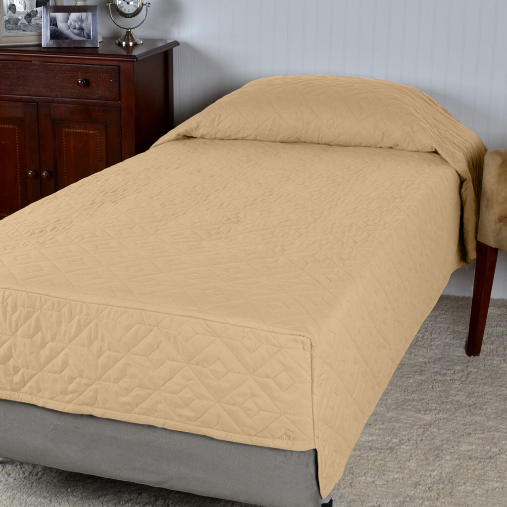COZY COMFORTER COVERLET LINED W/ FLEECE 37X86X14 - COLOR: ANTIQUE GOLD (MUST ORDER CASE OF 4) 