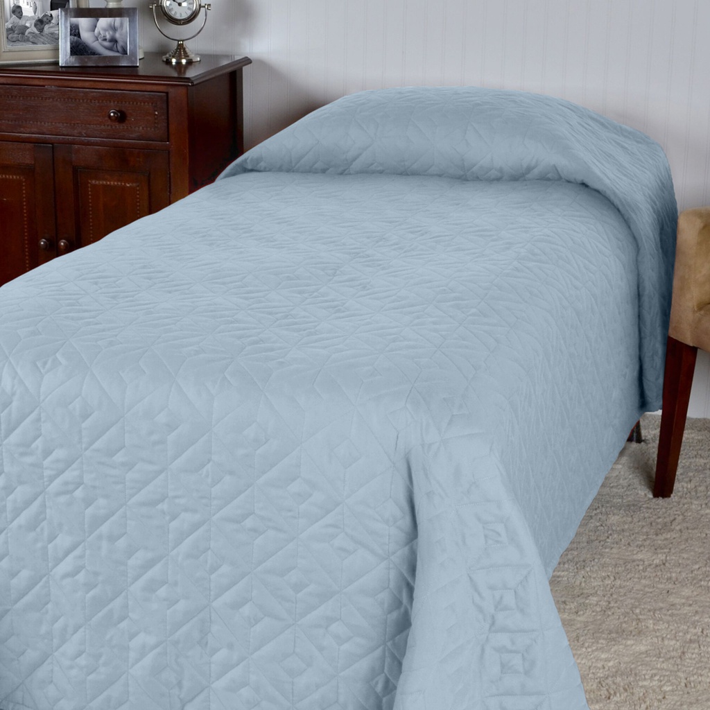 COZY COMFORT BEDSPREAD LINED W/ FLEECE 76X110 - COLOR: MINOT BLUE (MUST ORDER CASE OF 4)