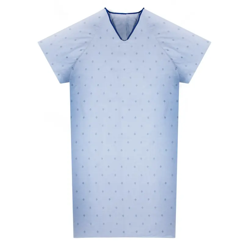 PATIENT GOWN BARIATRIC SIZE 3XL - 53x77 ANGLE BACK, BLUE PRINT(PRICE PER EACH) 