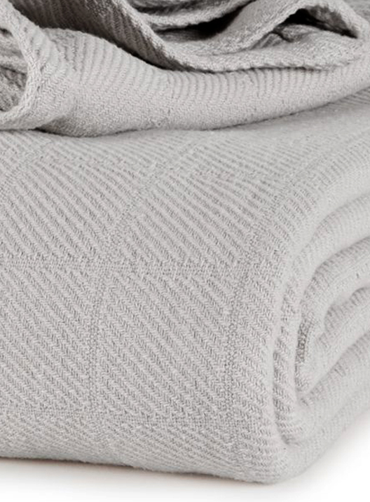 THERMAL KNIT BLANKET ALLSOFT SNAG FREE 70X90 3 LB - COLOR: GREY (MUST ORDER CASE OF 8)