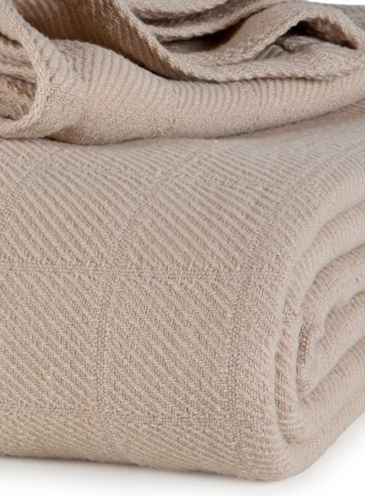 THERMAL KNIT BLANKET ALLSOFT SNAG FREE 70X90 3 LB - COLOR: NATURAL (MUST ORDER CASE OF 8)