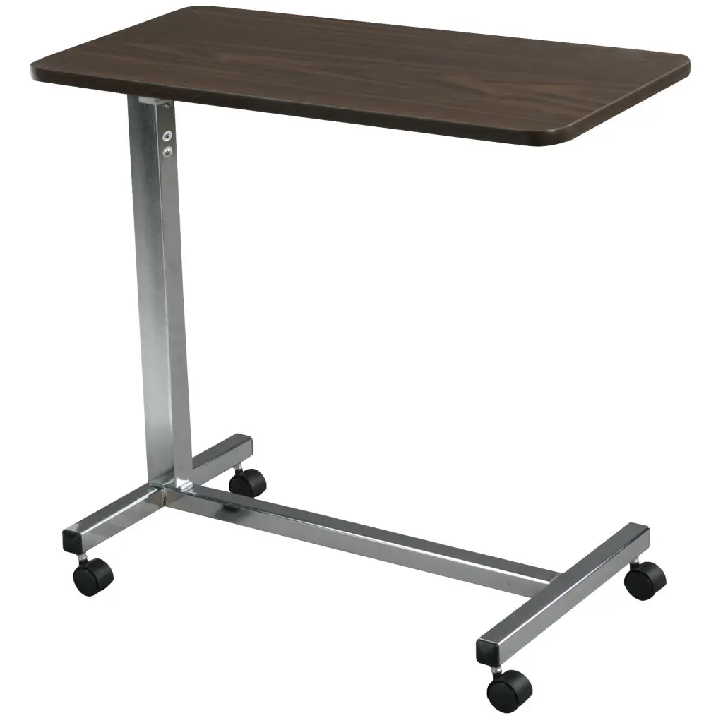NON-TILT OVERBED TABLE, H-SHAPE WITH WALNUT TOP ONLY