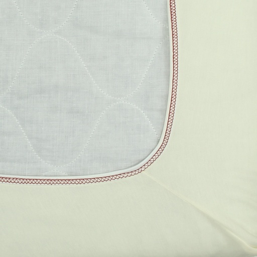 [SK40T-BE] BARIATRIC TOP SHEET 54X80 BEIGE W/ CRANBERRY BINDING (PRICE PER EACH)