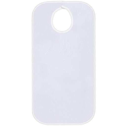[TERRYBIBAP] Clothing Protector 18 x 32 Terry, Velcro Closure, White w/ White Binding (Price Per Dozen)