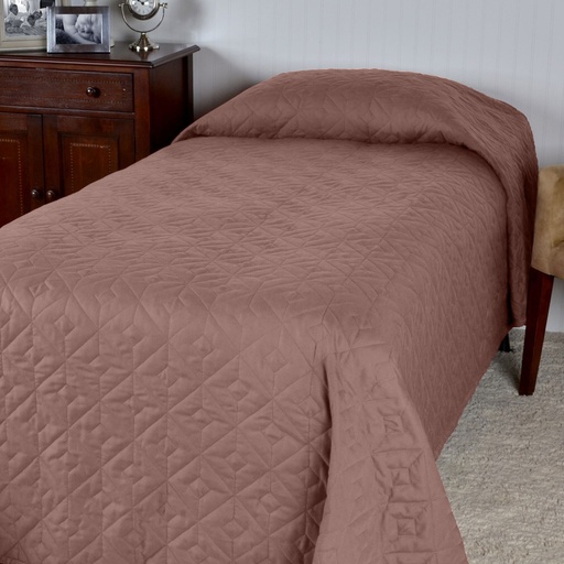[BCC76110COCO] COZY COMFORT BEDSPREAD LINED W/ FLEECE 76X110 - COLOR: COCOA (MUST ORDER CASE OF 4)