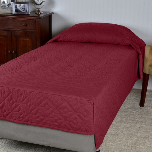 [BCC76110BUR] COZY COMFORTER COVERLET LINED W/ FLEECE 37X86X14 - COLOR: BURGUNDY (MUST ORDER CASE OF 4)