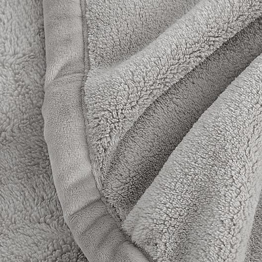 [14823-TW-GY] SERASOFT® TWIN FLEECE BLANKET 66X96 - COLOR: GREY (MUST ORDER CASE OF 6)