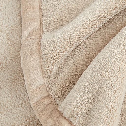 [14823-TW-LI] SERASOFT® TWIN FLEECE BLANKET 66X96 - COLOR: LINEN (MUST ORDER CASE OF 6)