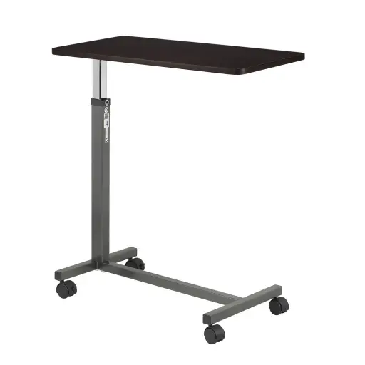 NON-TILT OVERBED TABLE, H-SHAPE WITH WALNUT TOP ONLY