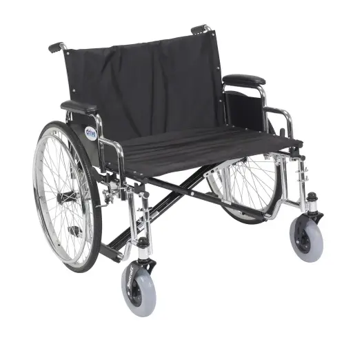 BARIATRIC SENTRA EC, 28" EXTRA WIDE HEAVY-DUTY WHEELCHAIR WITH DETACHABLE DESK ARM