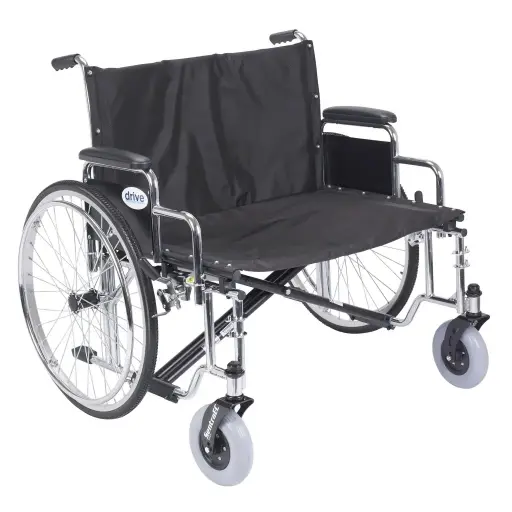 BARIATRIC SENTRA EC, 30" EXTRA WIDE HEAVY-DUTY WHEELCHAIR WITH DETACHABLE DESK ARM